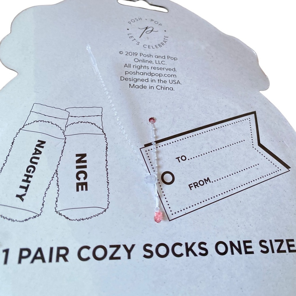 Naughty and Nice Cozy Fluffy Stocking Stuffer Socks - Picture 3 of 4